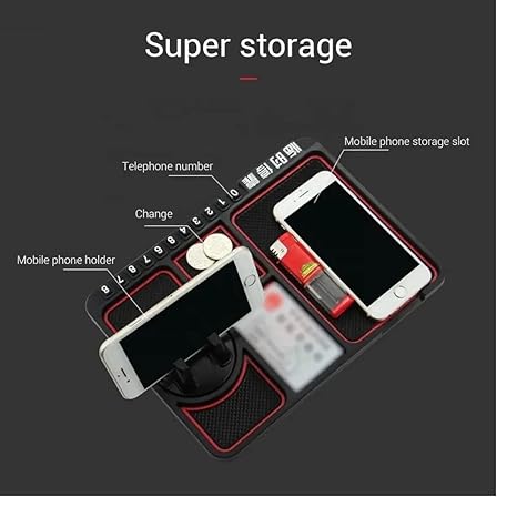 Car Dashboard Mat (Anti-Slip) With Phone Holder