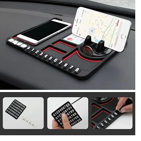 Car Dashboard Mat (Anti-Slip) With Phone Holder