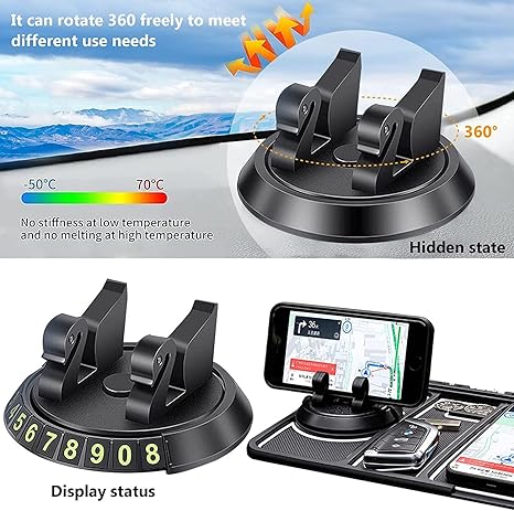 Car Dashboard Mat (Anti-Slip) With Phone Holder
