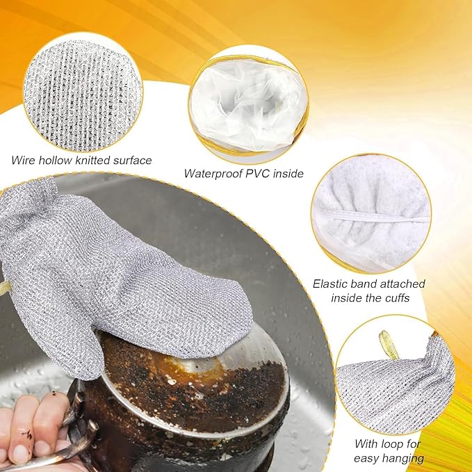 FixScrub™ – Steel wire Dishwashing Gloves (Pack of 2)