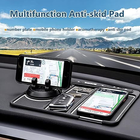 Car Dashboard Mat (Anti-Slip) With Phone Holder