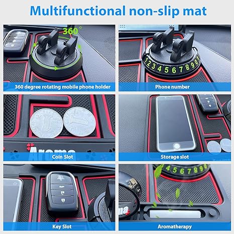 Car Dashboard Mat (Anti-Slip) With Phone Holder